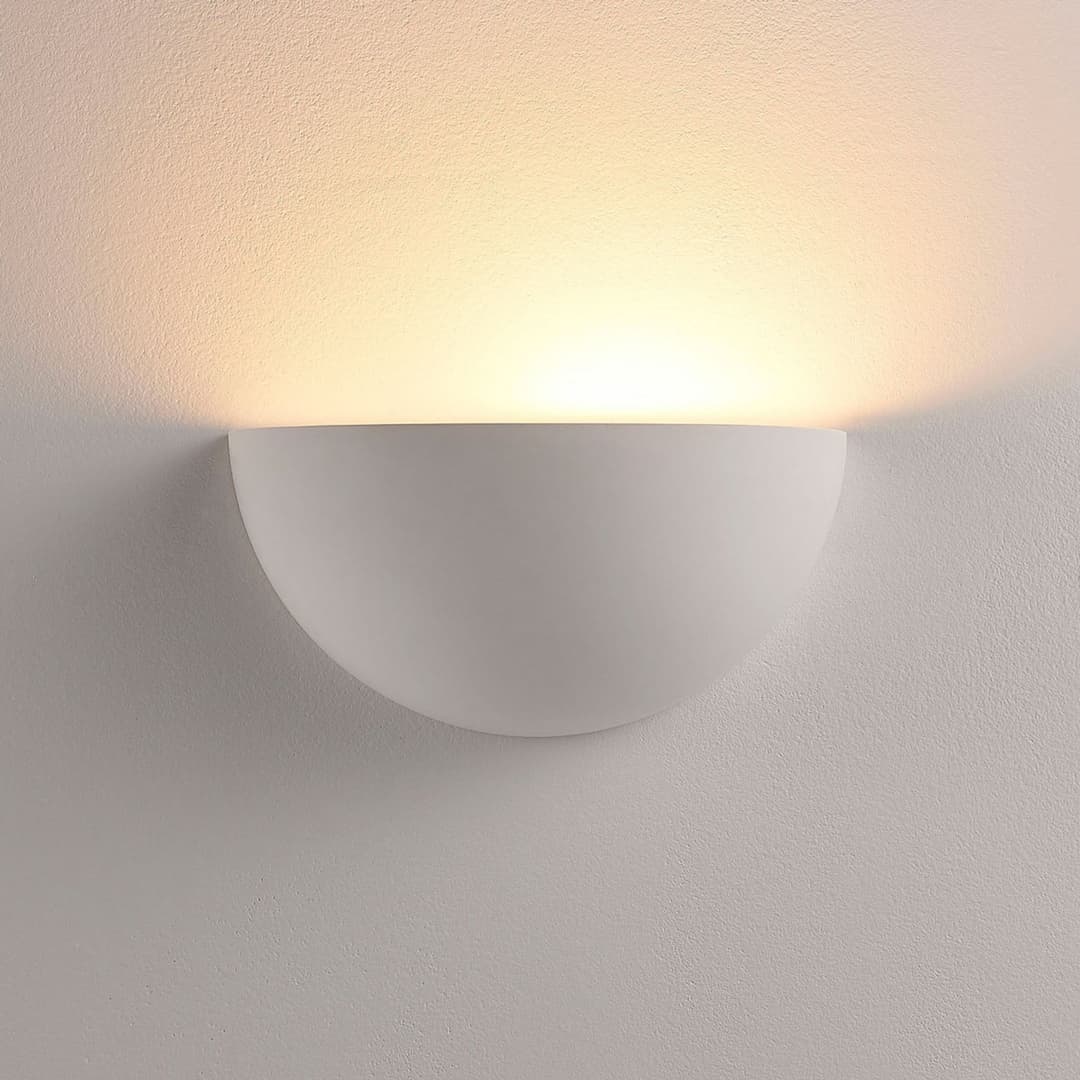 Narin Wandleuchte White - Lindby - Wohnzimmer - Modern - Gips / Ton - Rund