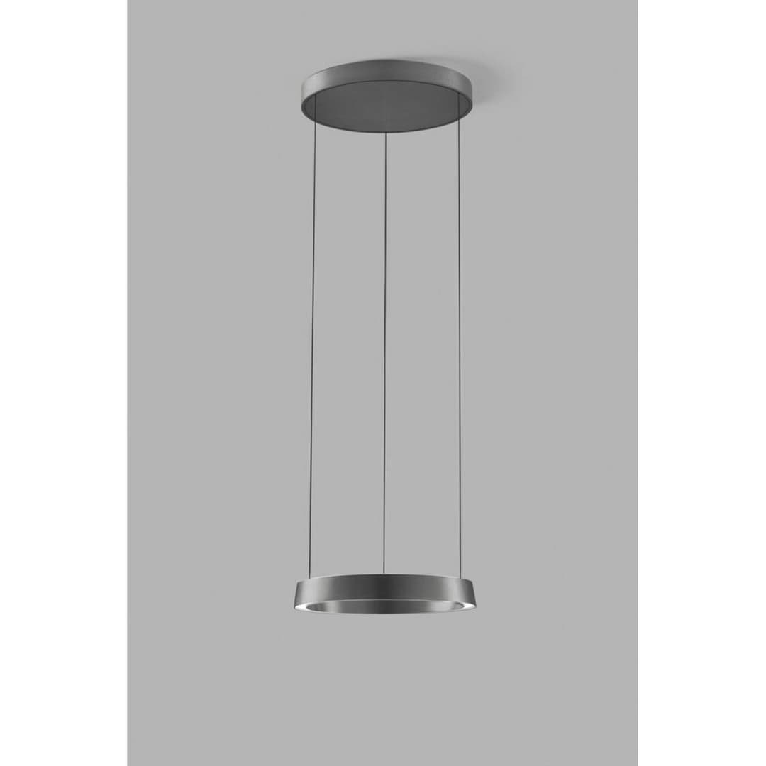 Edge Round LED-Hängelampe, titan, Ø40cm, Smart - Light-Point - Wohnzimmer - Design - Aluminium - Ring