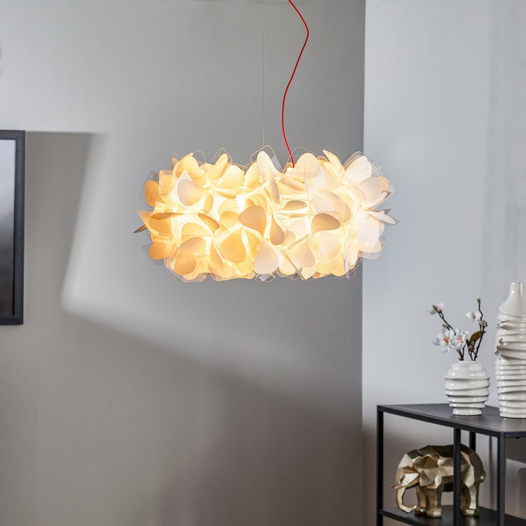 Clizia Mama Non Mama Hängelampe, Ø 53 cm, weiß/rot - Slamp - Wohnzimmer - Design - Kunststoff - Mehrflammig