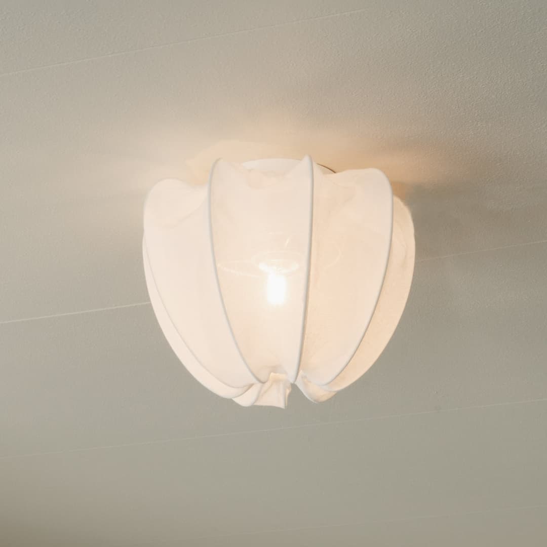 Anna Deckenleuchte, weiß, Leinen, Ø 30 cm - Watt & Veke - Schlafzimmer - Design - Stoff / Textil