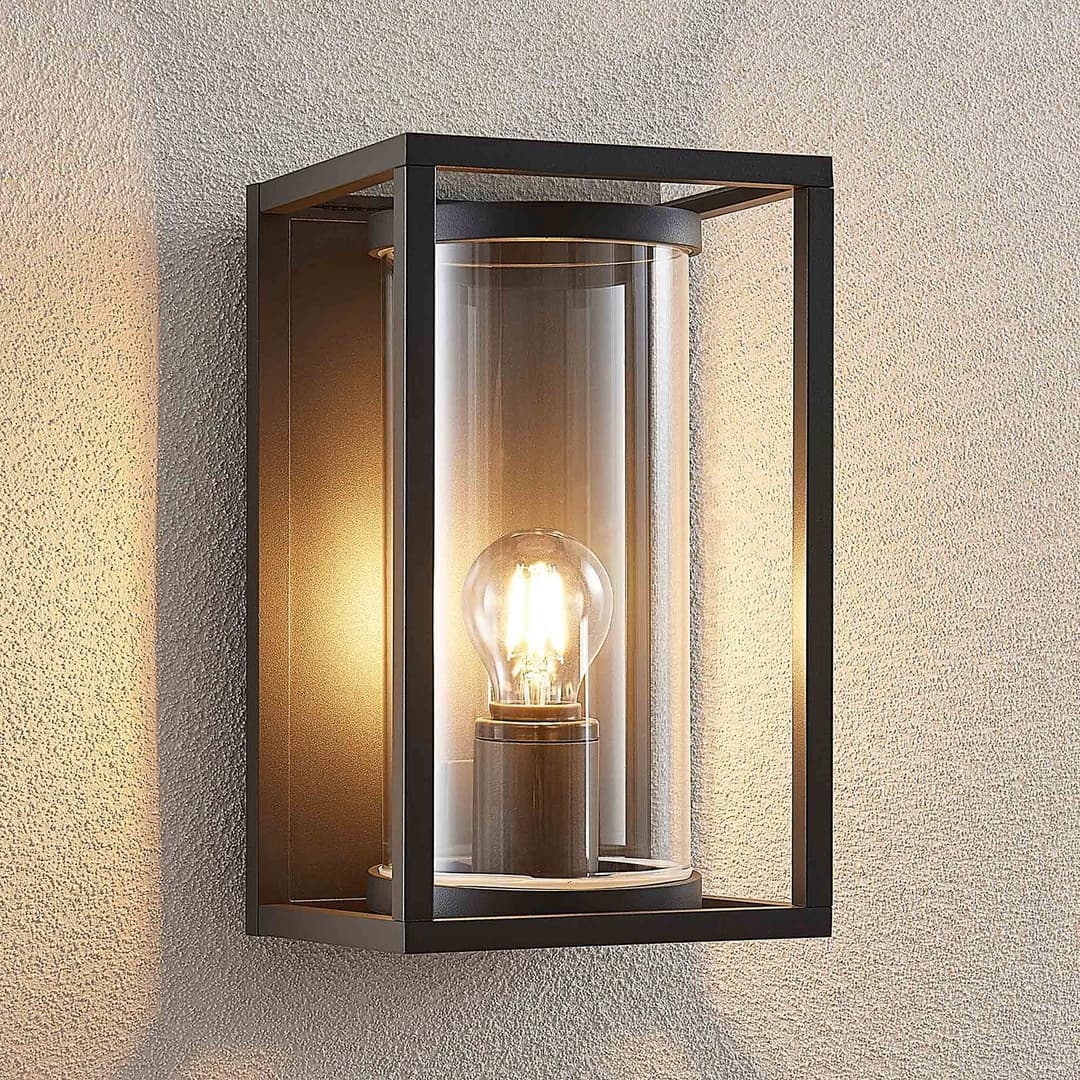 Brienne Außenwandleuchte IP54 Graphite - Lucande - Terrasse - Modern - Metall - Eckig