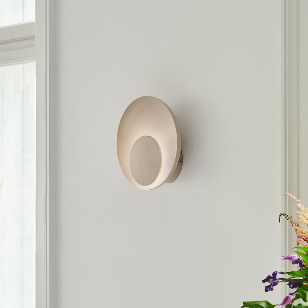 Marsi Wandleuchte Beige - Nordlux - Wohnzimmer - Metall - Rund