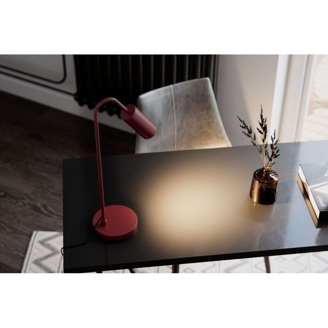 Curve Tischleuchte, dunkelrot, Metall, GU10, Höhe 51 cm - By Rydéns - Wohnzimmer - Modern