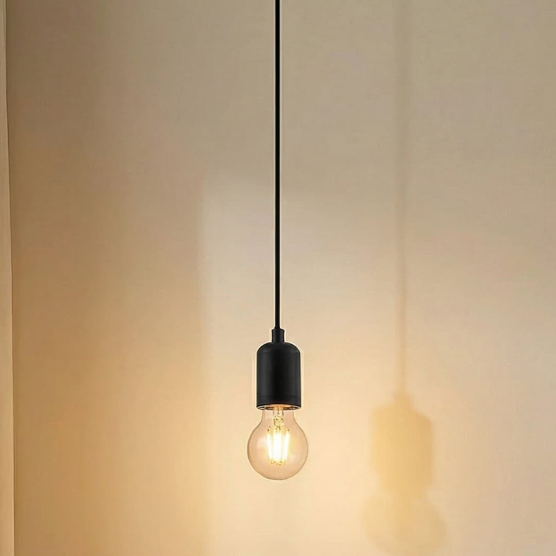 Hattie Pendelleuchte, Fassung E27, Ø 4,7 cm, schwarz, Metall - Lindby - Esszimmer - Modern - Aluminium - Einflammig