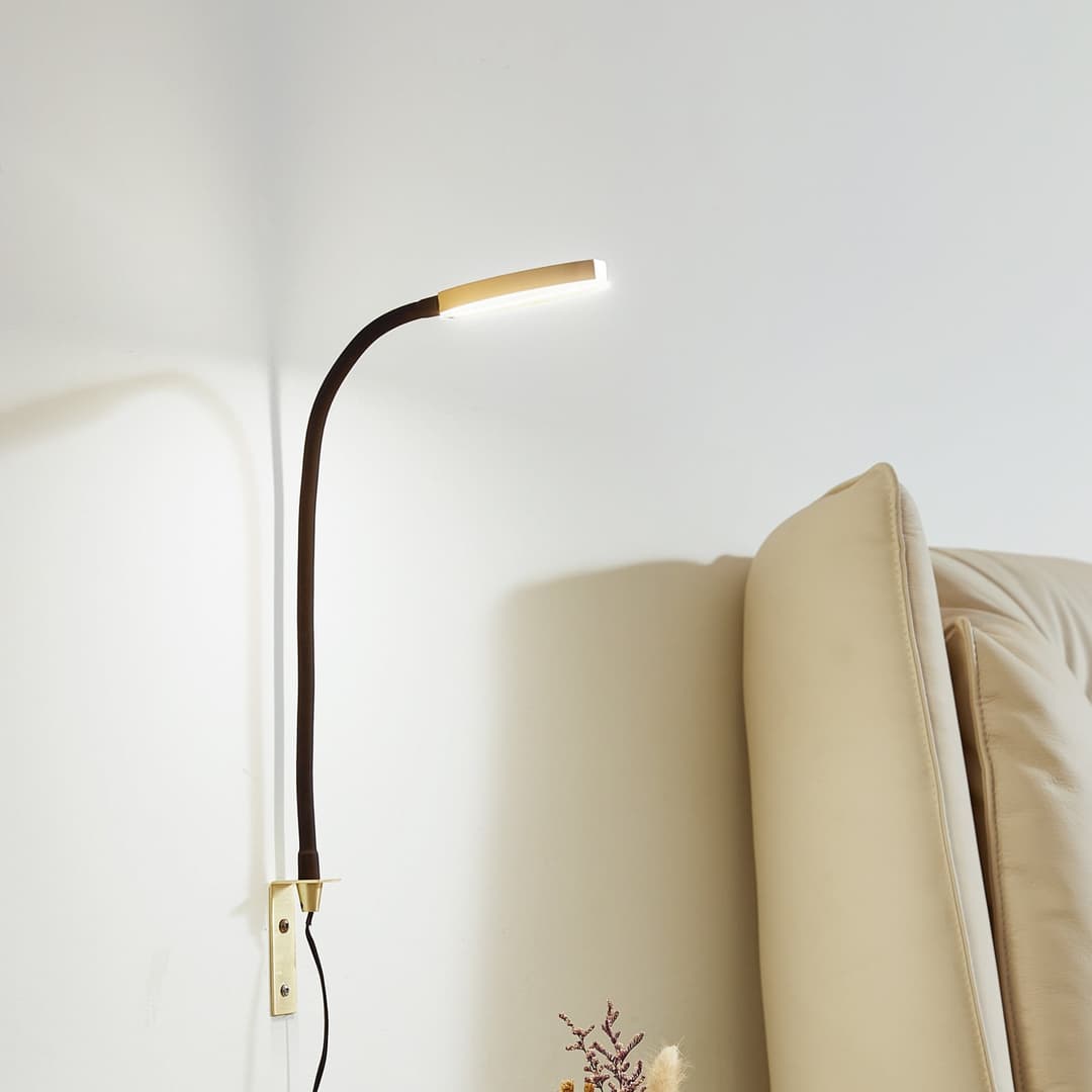 Flexola Round LED Wandleuchte Gold - Lindby - Schlafzimmer - Metall - Einflammig