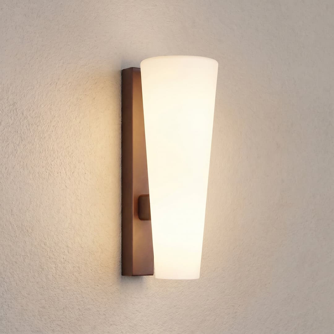 Jovra LED-Außenwandleuchte, corten, Höhe 32 cm - Lucande - Modern - Glas - Einflammig