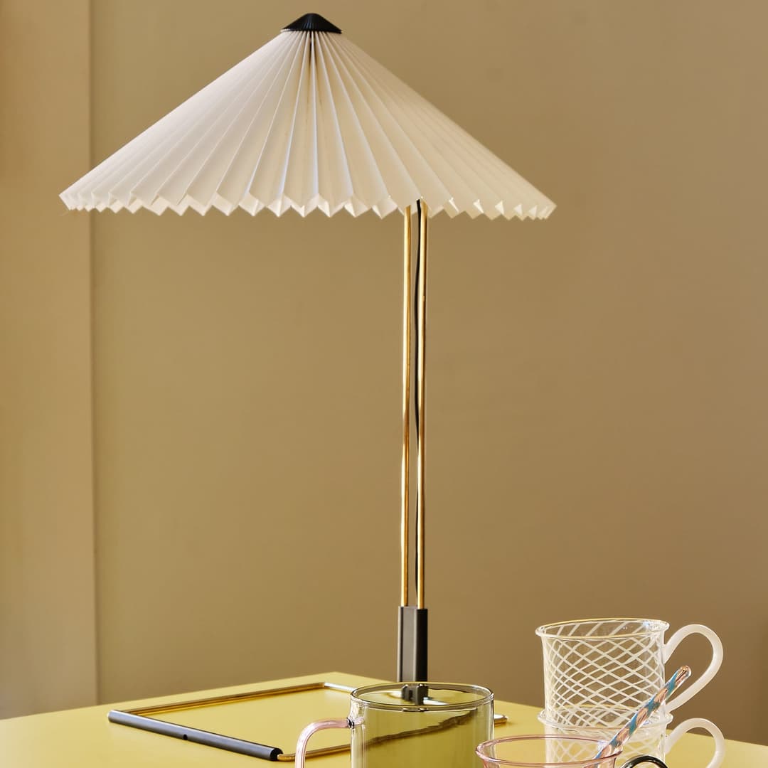 Matin Tischleuchte L White - HAY Matin 380 - Wohnzimmer - Design - Metall - Mit Schirm