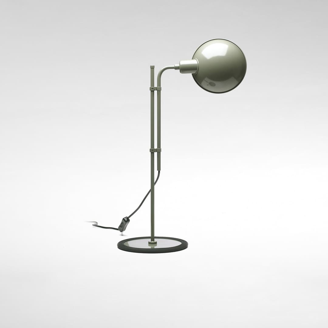 Funiculi Tischleuchte Moss Grey - Marset Funiculí - Wohnzimmer - Design - Metall - Einflammig