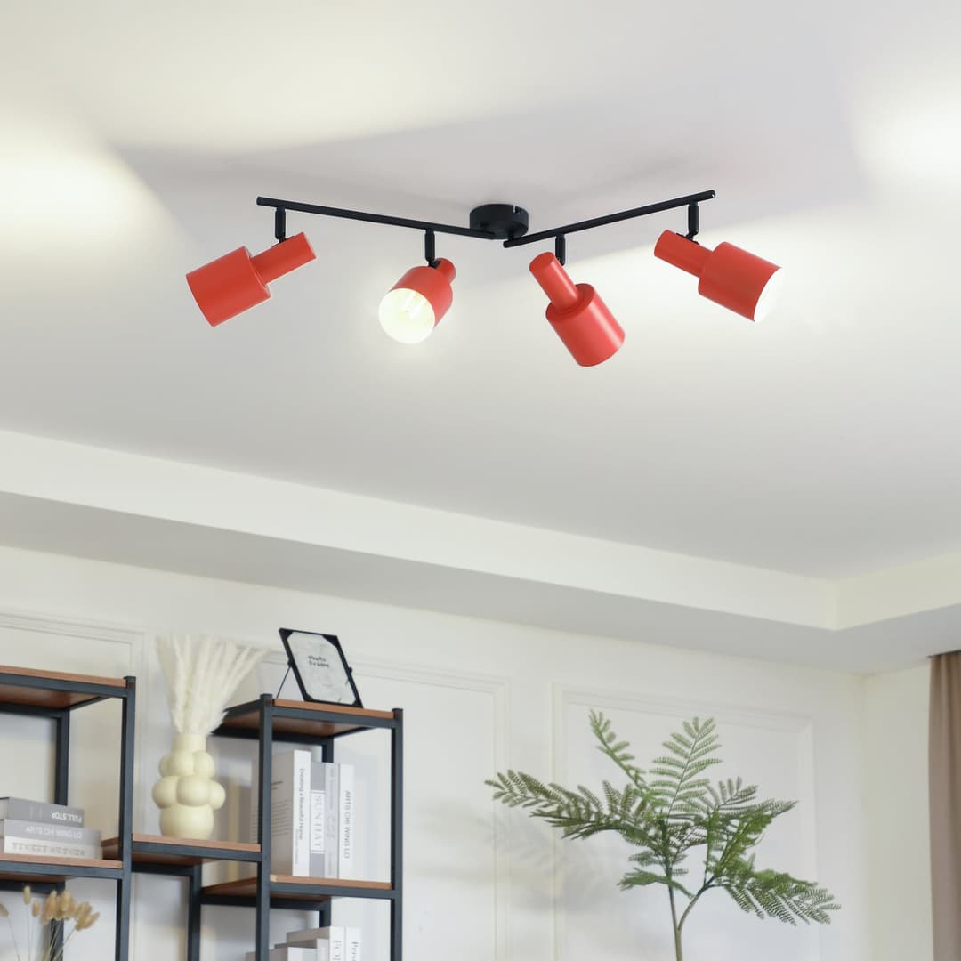 Ovelia 4 Deckenleuchte Orange/Black - Lindby - Wohnzimmer - Modern - Metall - Mehrflammig