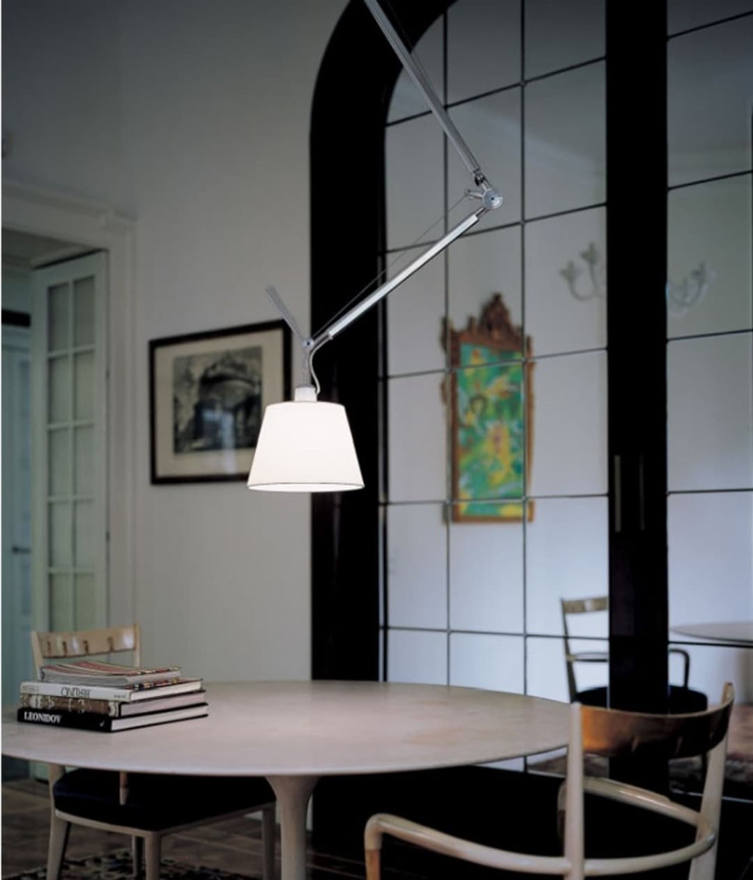 Tolomeo Decentrata Pendelleuchte Ø360 Pergament - Artemide - Wohnzimmer - Aluminium