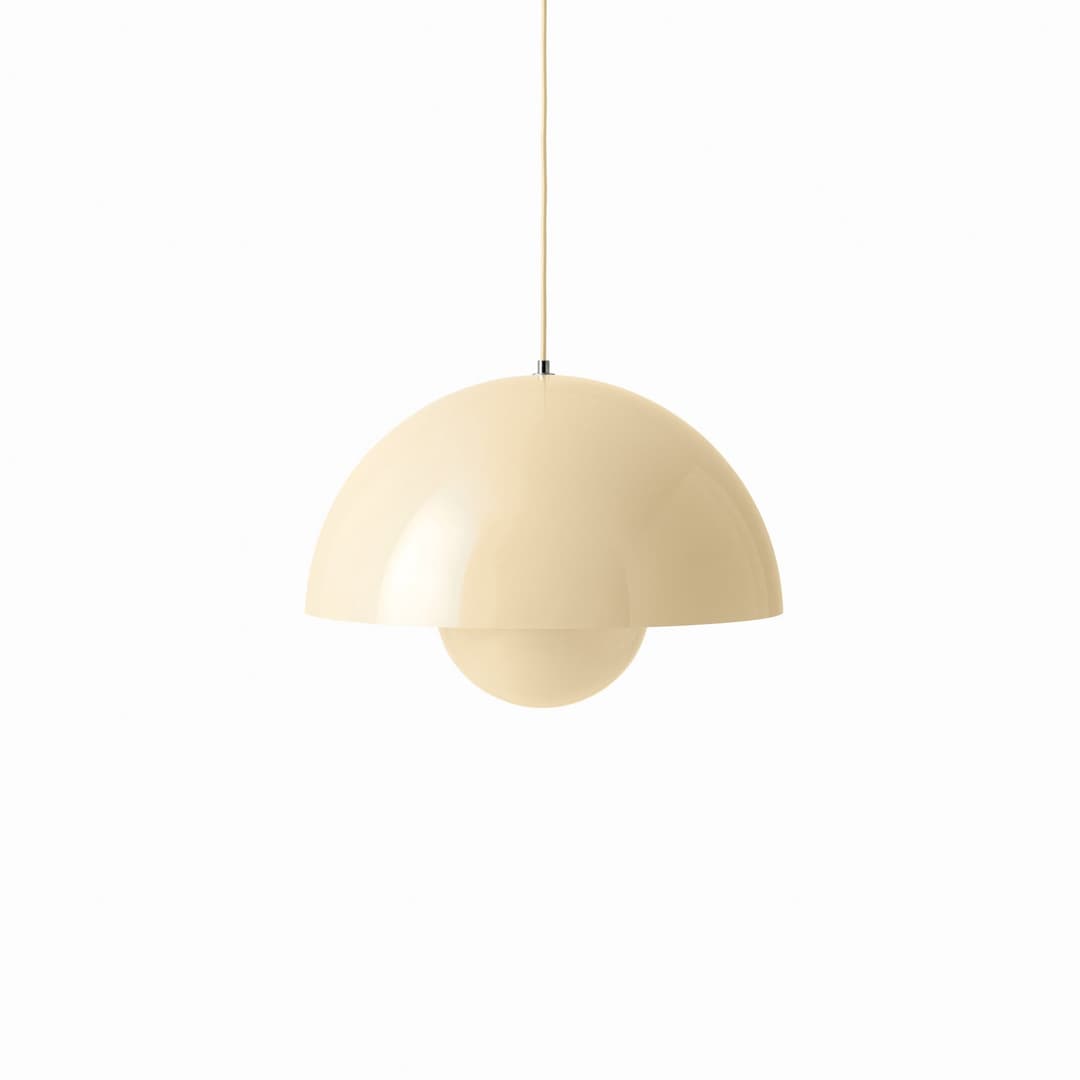 Flowerpot VP2 Hängeleuchte, Ø 50 cm, creme - &TRADITION - Wohnzimmer - Design - Aluminium - Mit Schirm