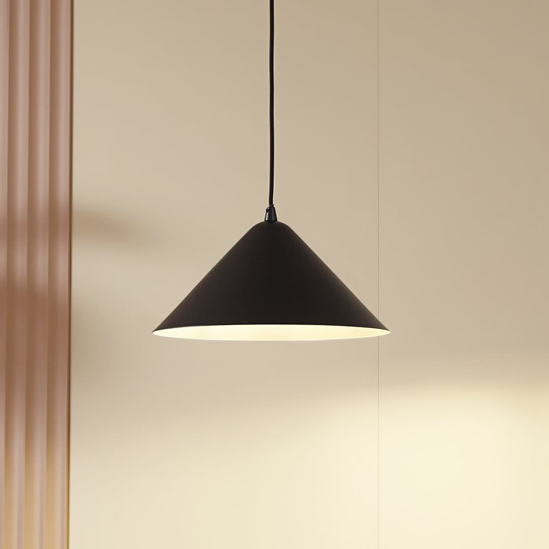 Clarine Hängeleuchte Ø 32 cm schwarz/weiß - Lindby - Esszimmer - Modern - Metall - Einflammig