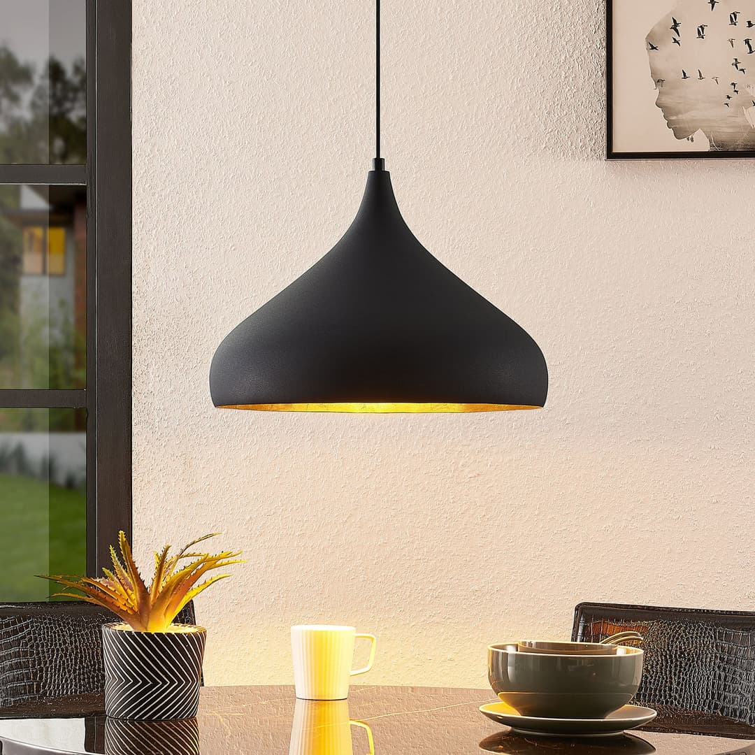 Lunus Pendelleuchte Black/Gold - Arcchio - Wohnzimmer - Modern - Metall - Einflammig