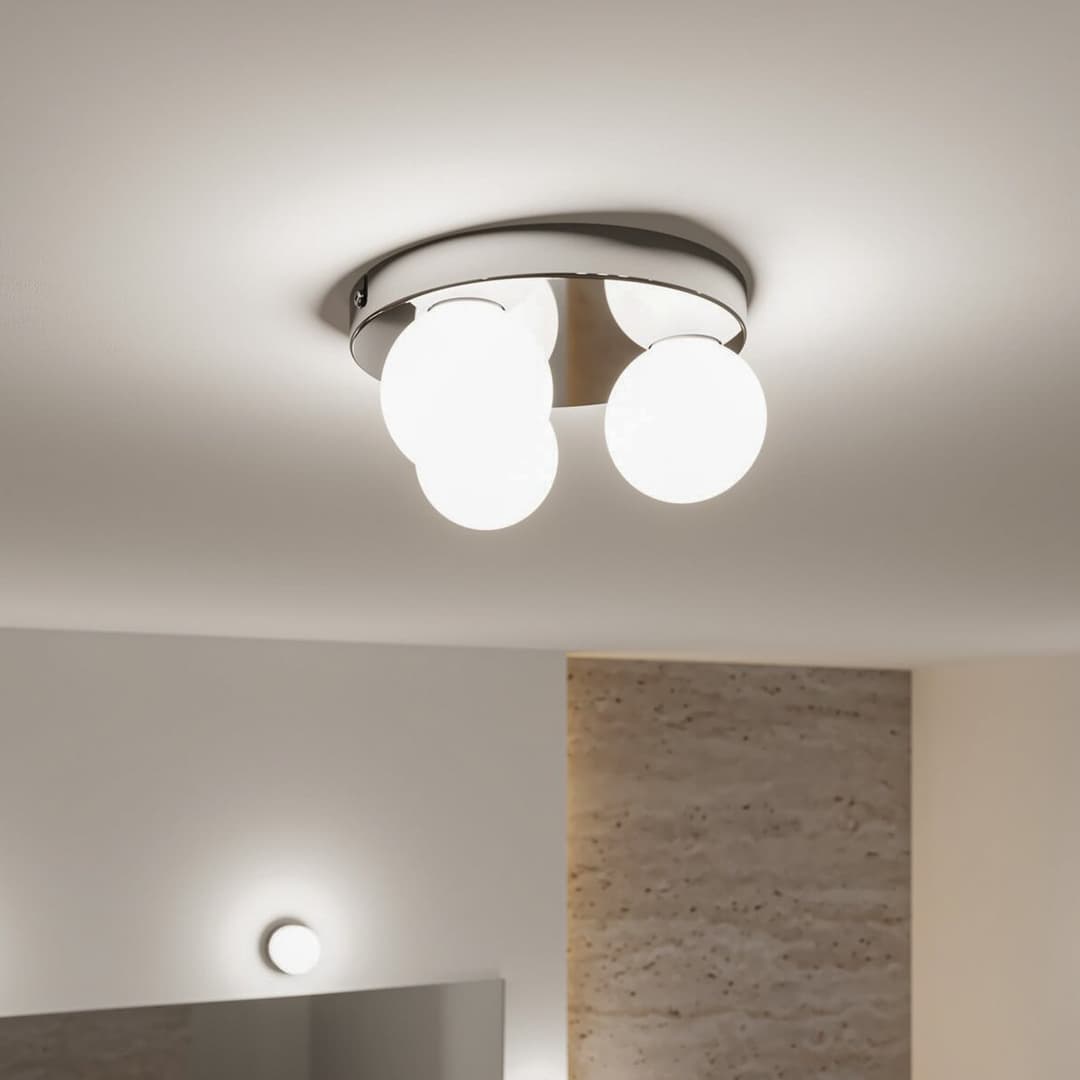 Gove 3 Deckenleuchte IP44 Dim Chrom/Satin - Paulmann - Wohnzimmer - Modern - Glas - Kugel