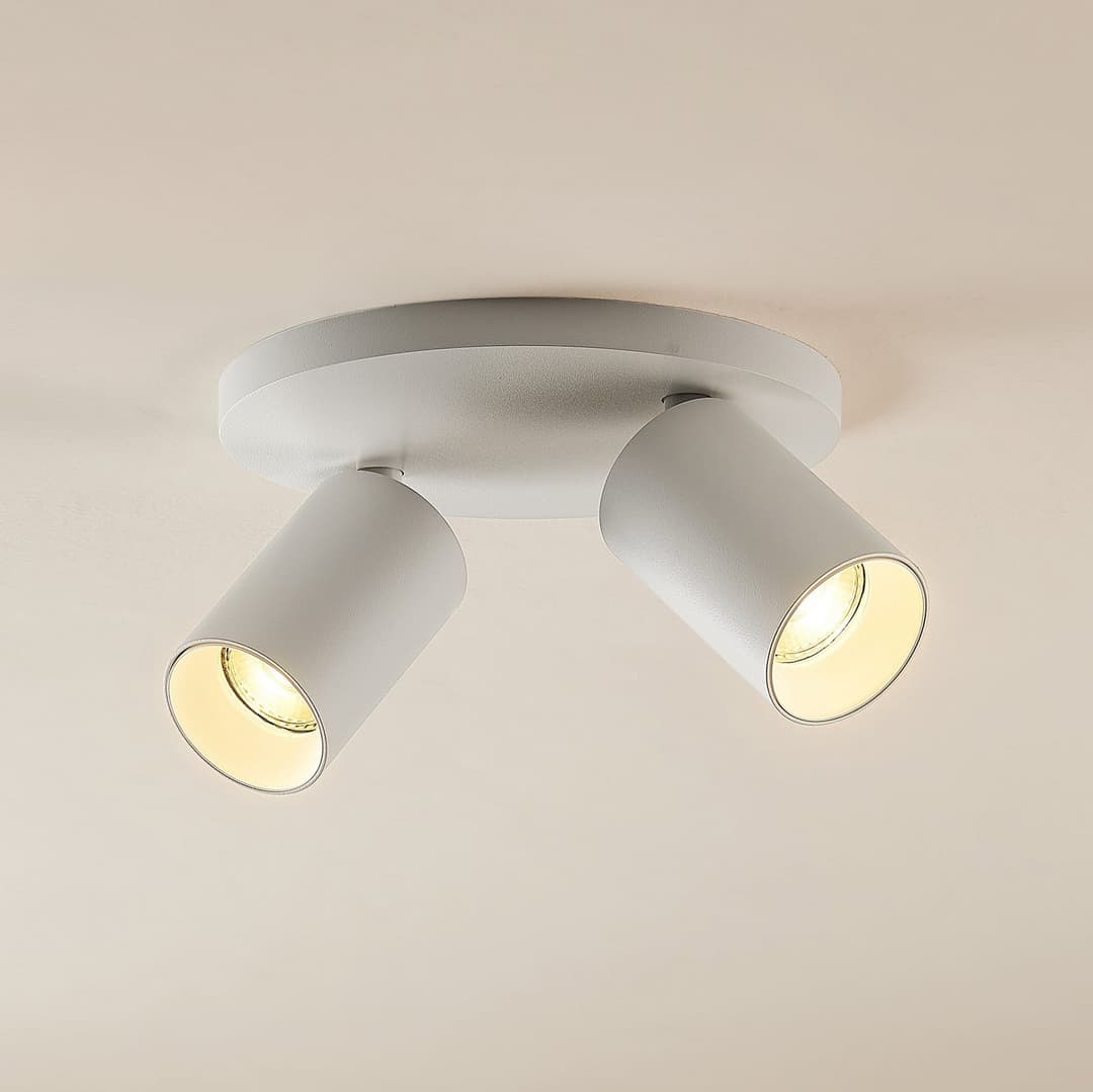 Arcchio Strahler Brinja, weiß, rund, Ø 6 cm, 2-flg., GU10 - Flurbereich - Modern - Aluminium - Mehrflammig