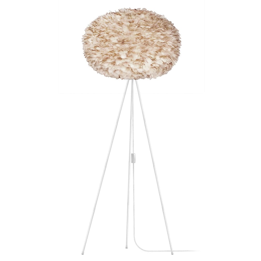 Eos Stehleuchte X-Large Hell Braun/Weiß - UMAGE - Wohnzimmer - Design - Metall - Mit Schirm