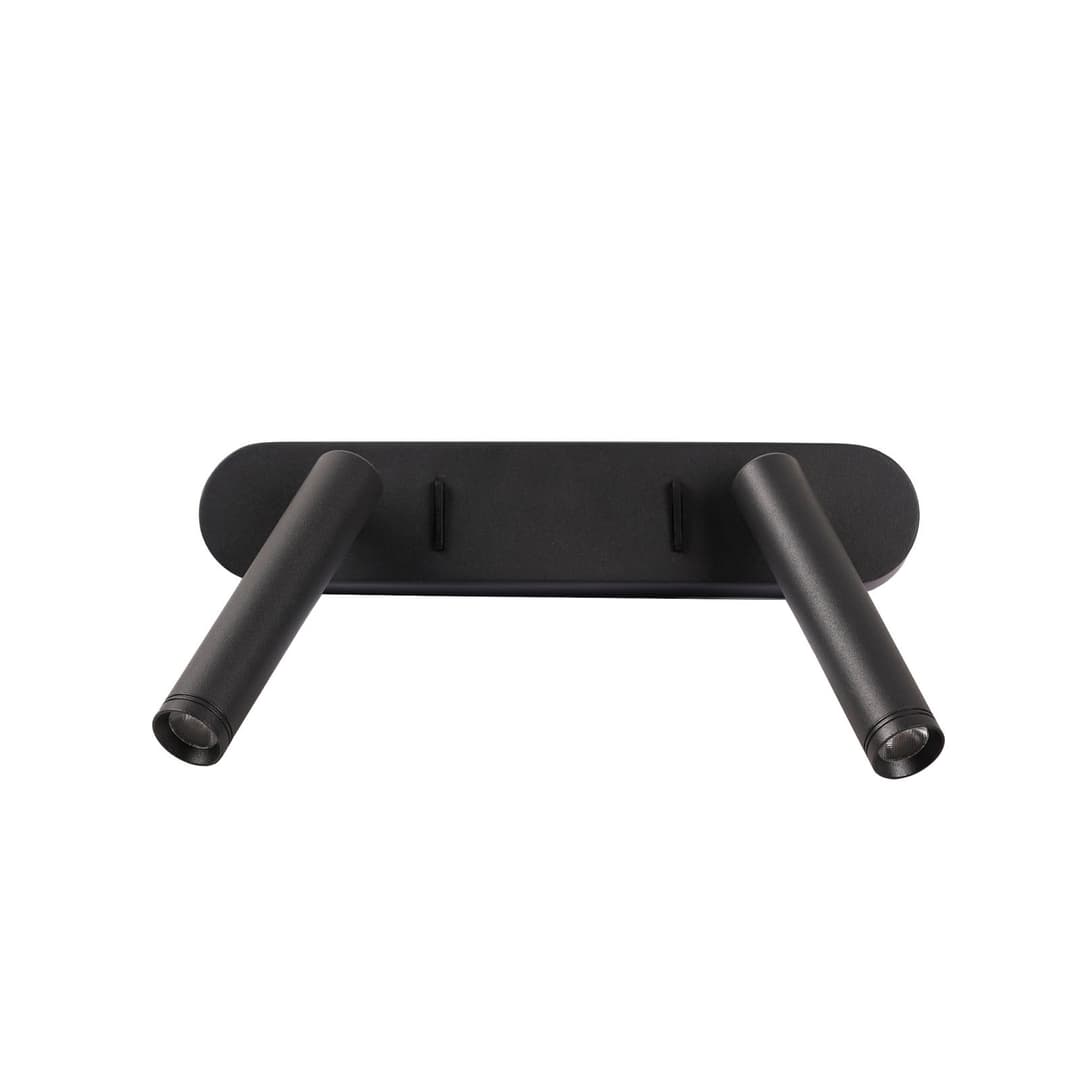 Point LED-Wandlampe, schwarz, Breite 25cm, 2-flg. - Antidark - Schlafzimmer - Modern - Metall - Mehrflammig