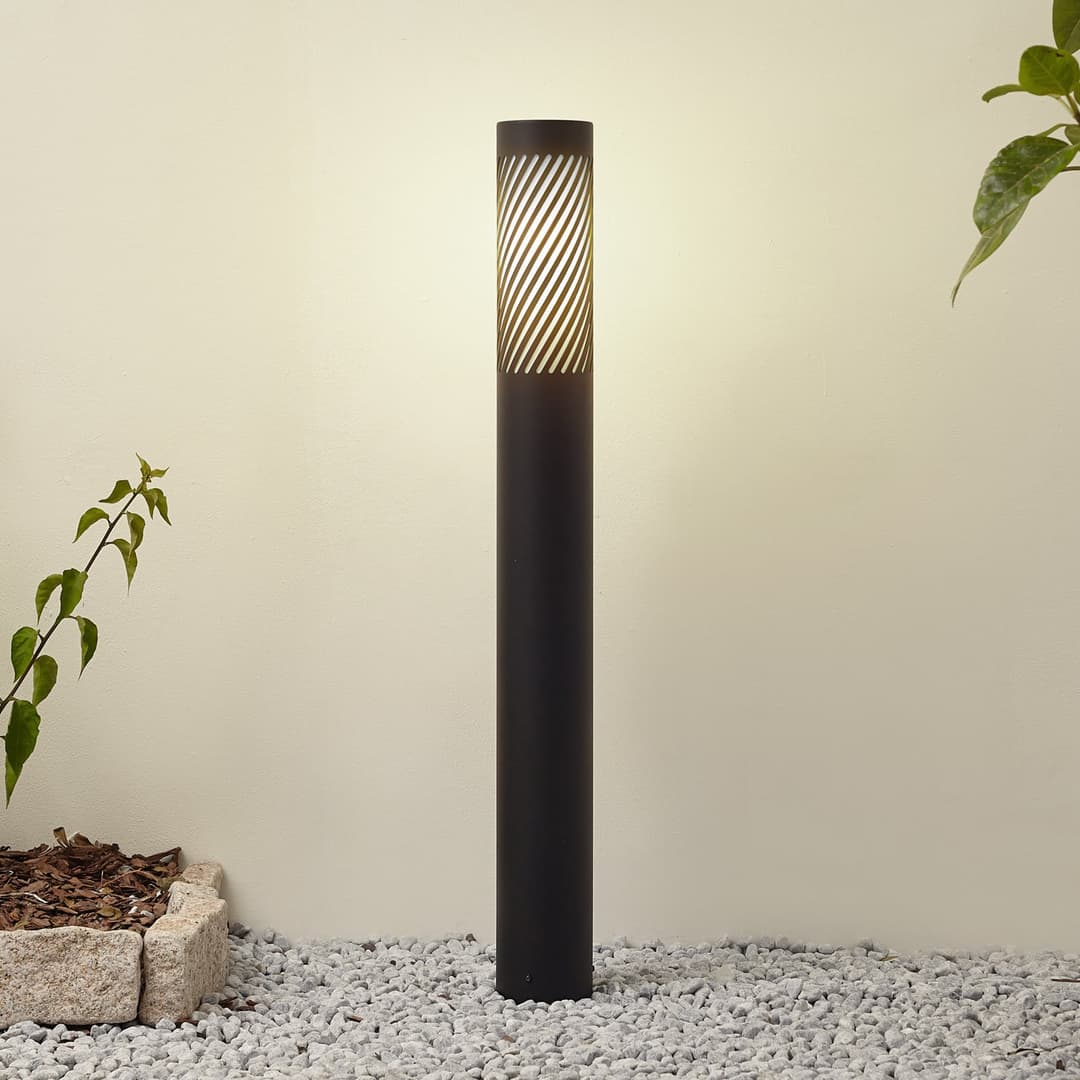 Lurinda Draußen Poller Ø10,5 Schwarz - Lindby - Modern - Aluminium - Einflammig
