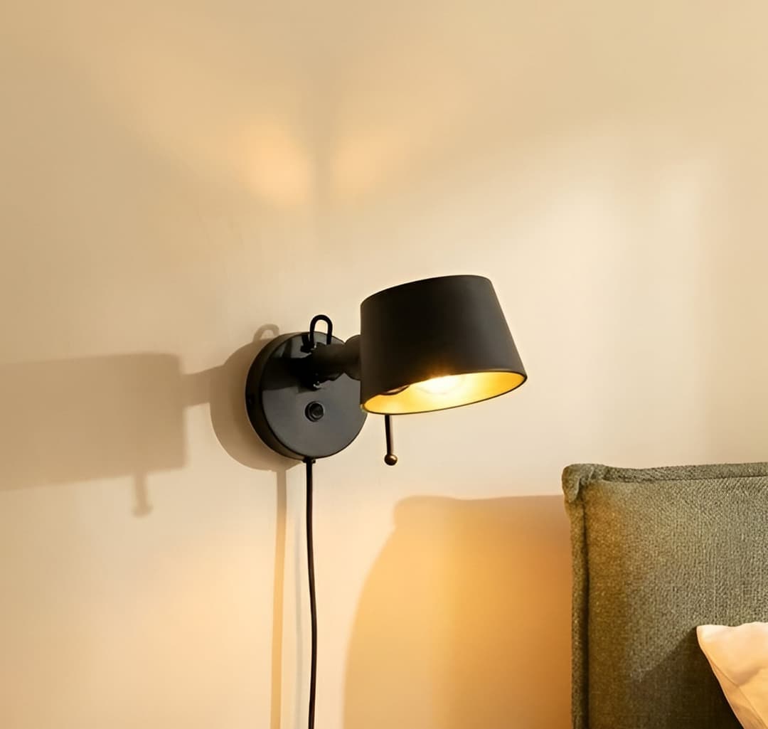 Silka Wandlampe, 14 cm, schwarz, flexibel, Stecker - Lucande - Arbeitszimmer / Büro - Modern - Metall - Einflammig
