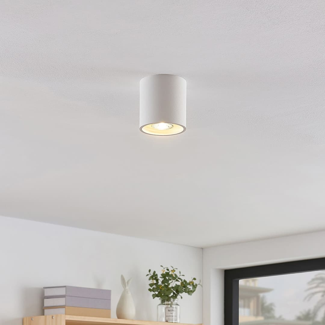 Parvin Round Spotlight White - Lindby - Wohnzimmer - Modern - Metall - Rund