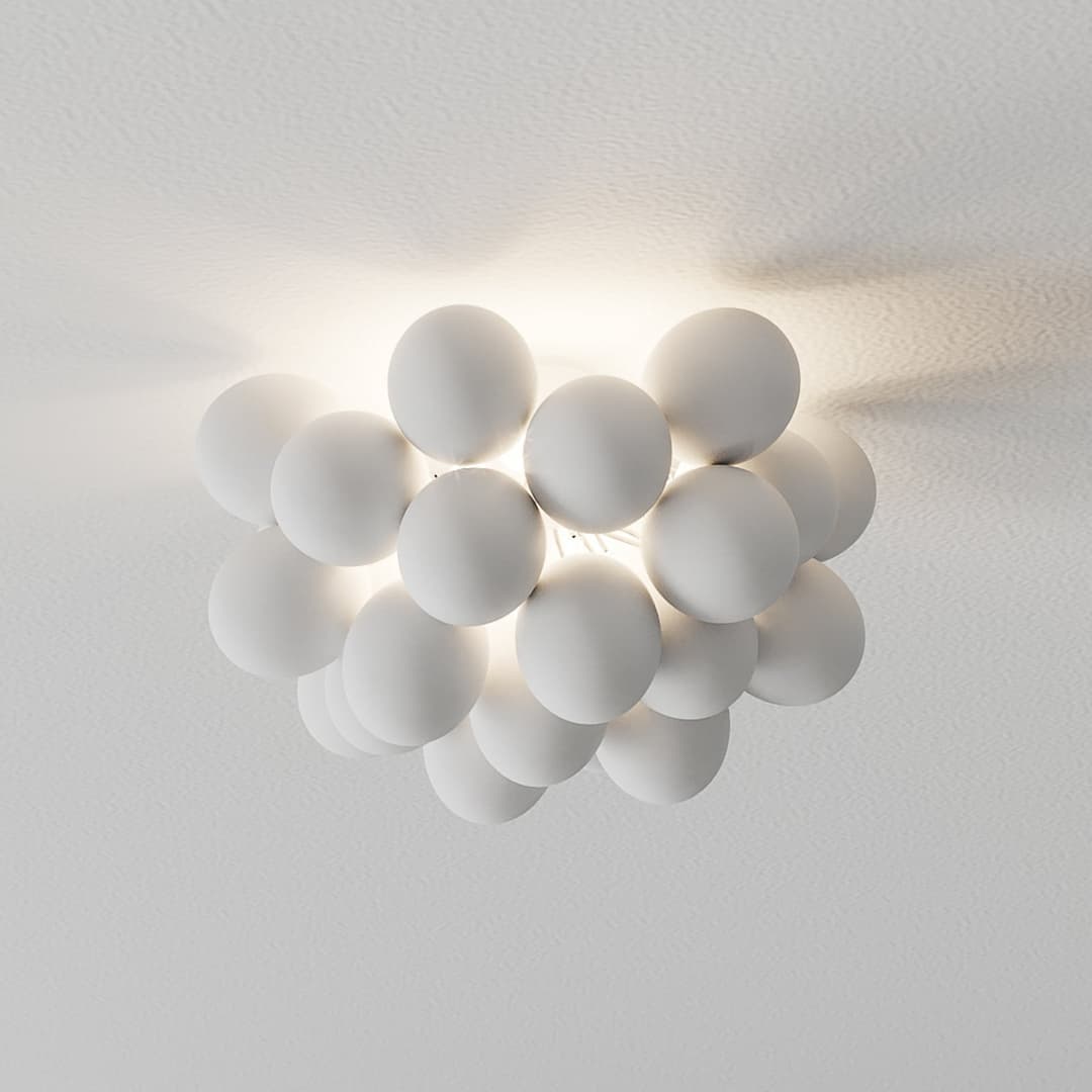 Gross Deckenleuchte Ø50 Matt White - By Rydéns - Wohnzimmer - Design - Metall - Mehrflammig