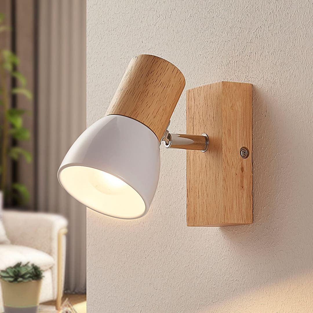 Thorin Wandleuchte Light Wood/White - Lindby - Wohnzimmer - Skandinavisch - Holz - Einflammig