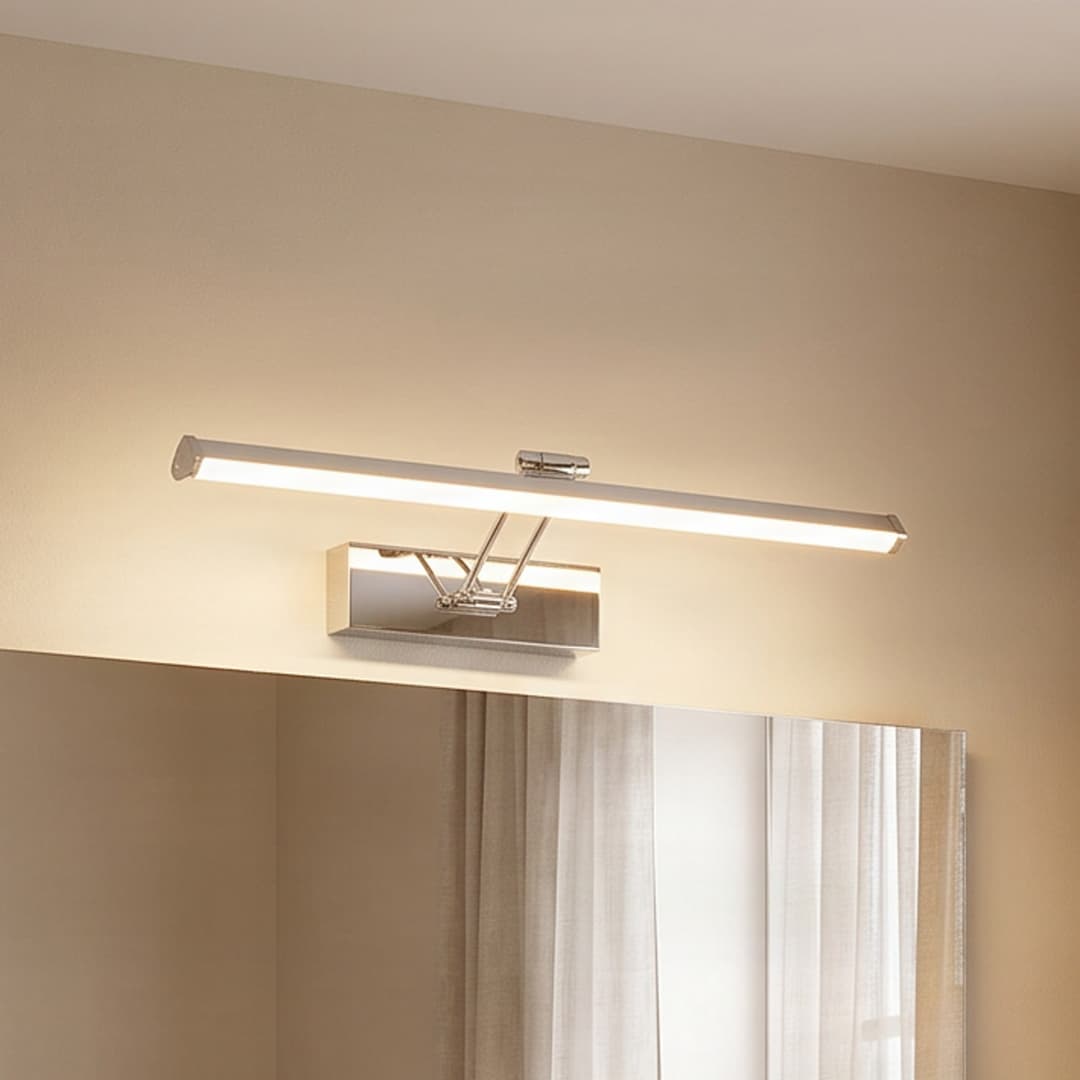 Lindby LED-Spiegelleuchte Sanya, 60 cm, chrom, Metall, IP44 - Badezimmer - Modern - Einflammig