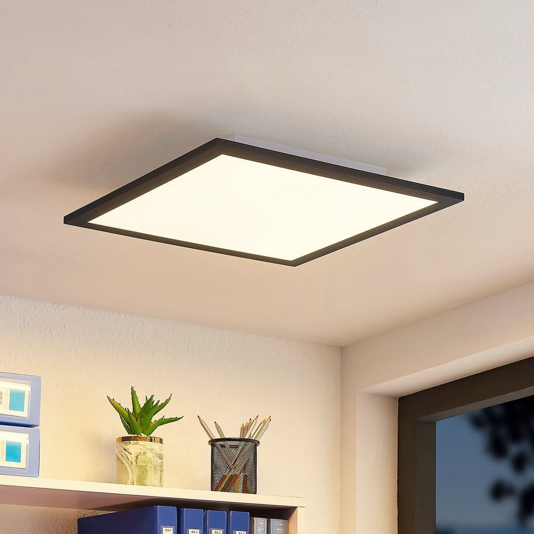Nelios Deckenleuchte LED 2700-6500k 40x40 Black - Lindby - Küche - Modern - Kunststoff - Eckig