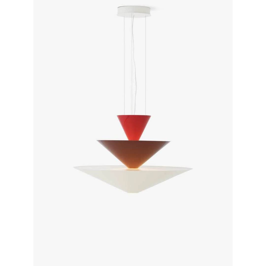 Gio LN15 Hängelampe Ø 92 cm rot/burgunder/weiß - &Tradition - Wohnzimmer - Modern - Metall - Mehrflammig