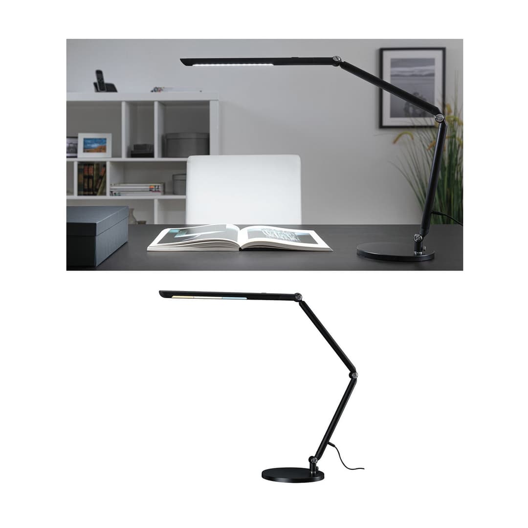 FlexBar LED-Schreibtischlampe, schwarz, 36cm, CCT - Paulmann - Arbeitszimmer / Büro - Modern - Metall - Einflammig