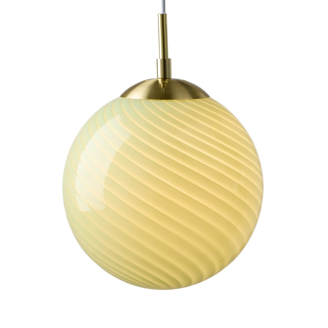 CANDY BALL Hängelampe, oliv/altmessing Ø 25 cm - Halo Design - Wohnzimmer - Glas - Einflammig
