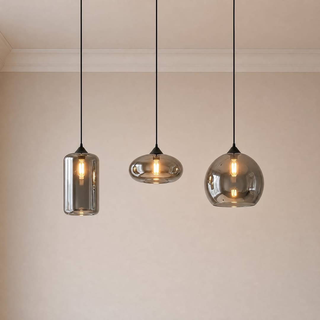 Marla Pendelleuchte Smoke - Lindby - Wohnzimmer - Modern - Metall - Mehrflammig