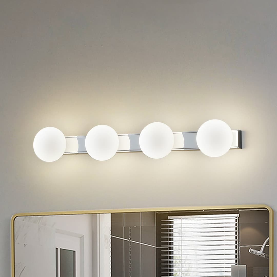 Myrra LED Wandleuchte IP44 Chrom/Weiß - Lucande - Badezimmer - Modern - Aluminium - Mehrflammig