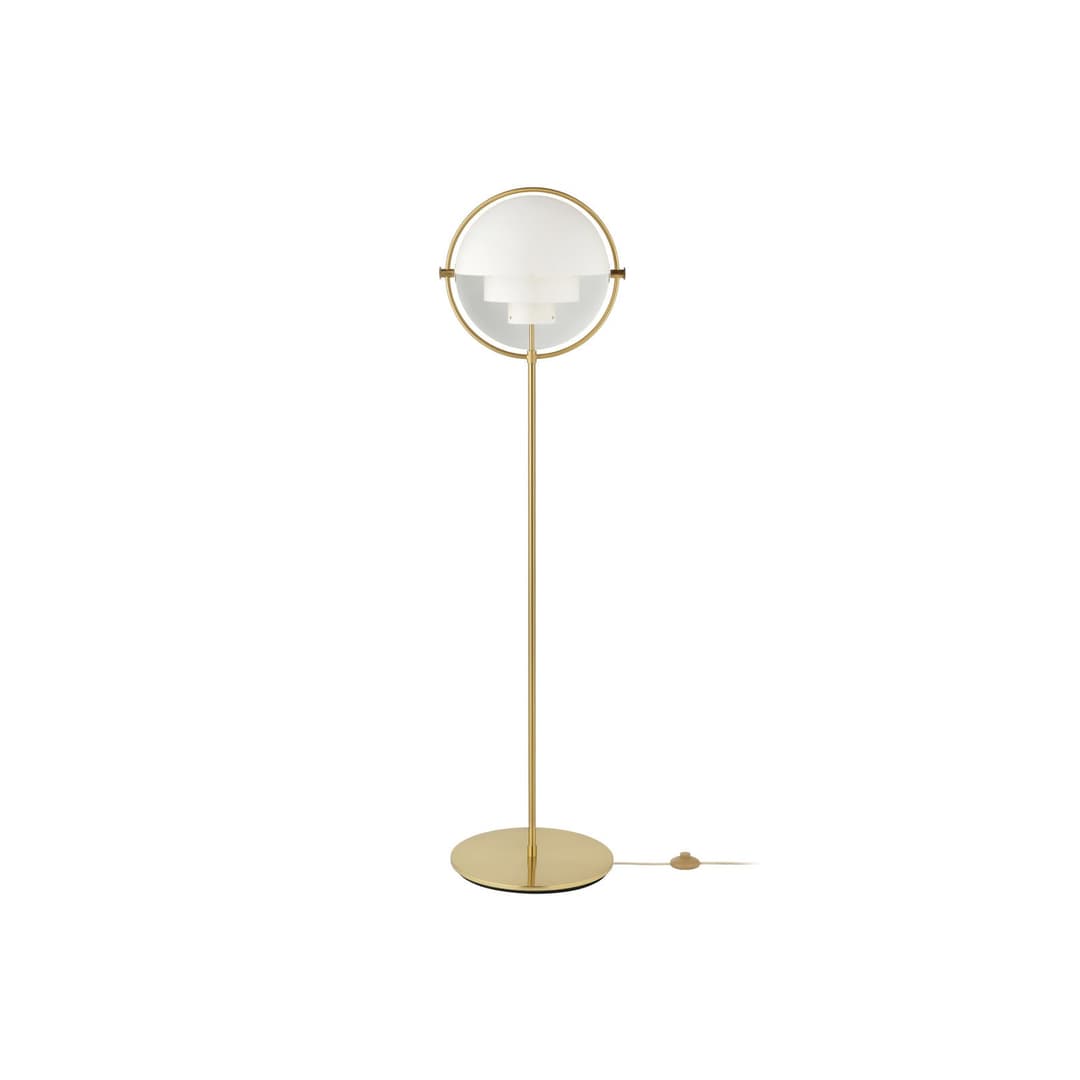 Multi-Lite Stehleuchte messing/weiß, Höhe 148 cm - GUBI - Wohnzimmer - Design - Metall - Einflammig