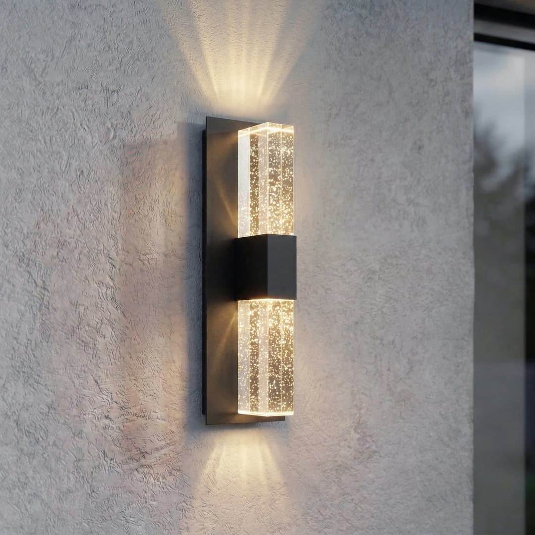 Velune LED-Außenwandlampe, anthrazit/klar 46cm CCT - Lucande - Modern - Aluminium - Eckig