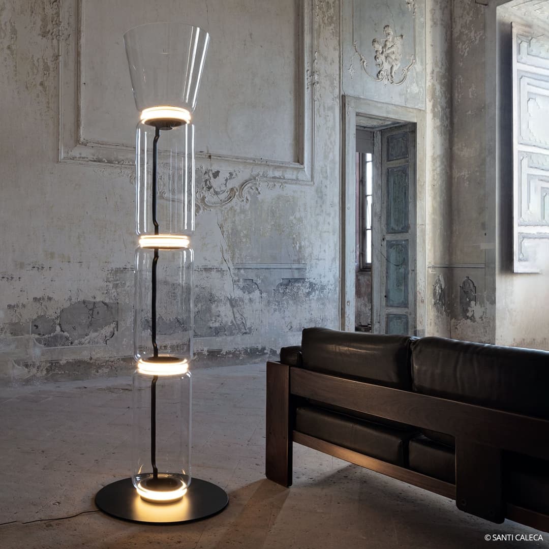 Noctambule F3 Stehleuchte High Cylinder & Cone - Flos - Wohnzimmer - Design - Glas - Mehrflammig