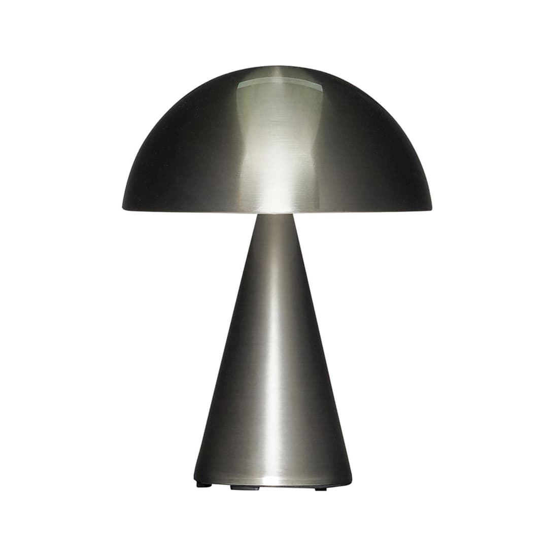 Mush LED-Akku-Tischleuchte, nickel, IP44, dimmbar - HÜBSCH - Wohnzimmer - Design - Metall - Einflammig
