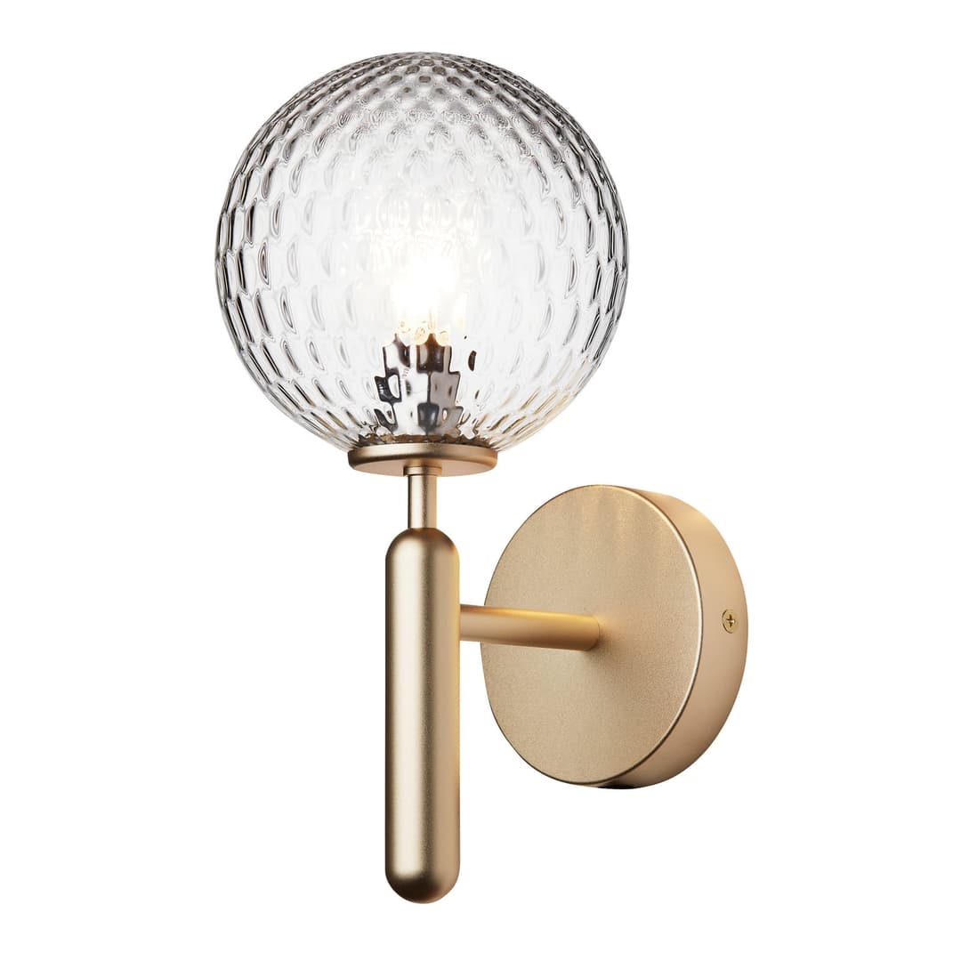 Miira Wandleuchte Brass/Optic Clear - Nuura Miira Wall - Wohnzimmer - Design - Metall - Kugel
