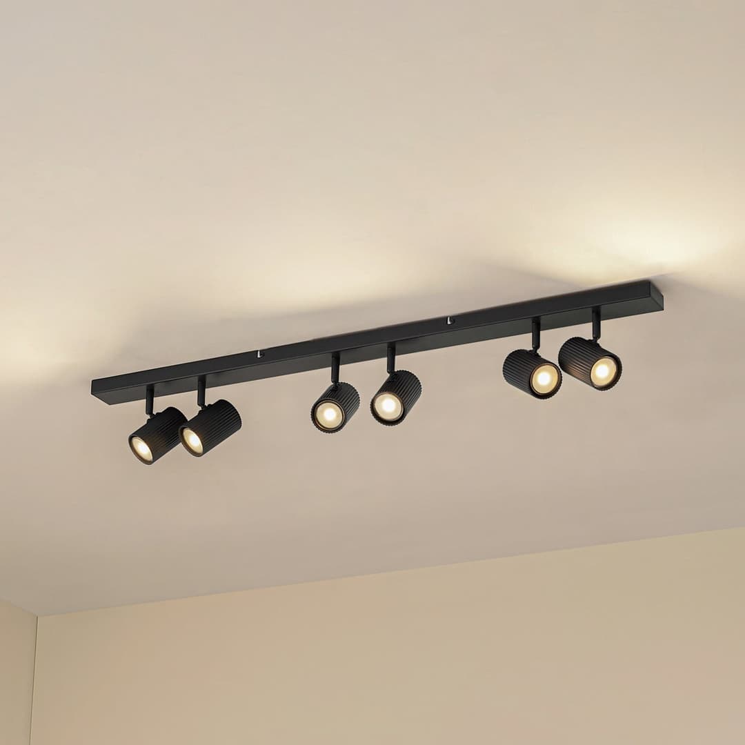 Kardis Deckenstrahler anthrazit 6-flg. Metall GU10 - Lindby - Flurbereich - Modern - Aluminium - Mehrflammig