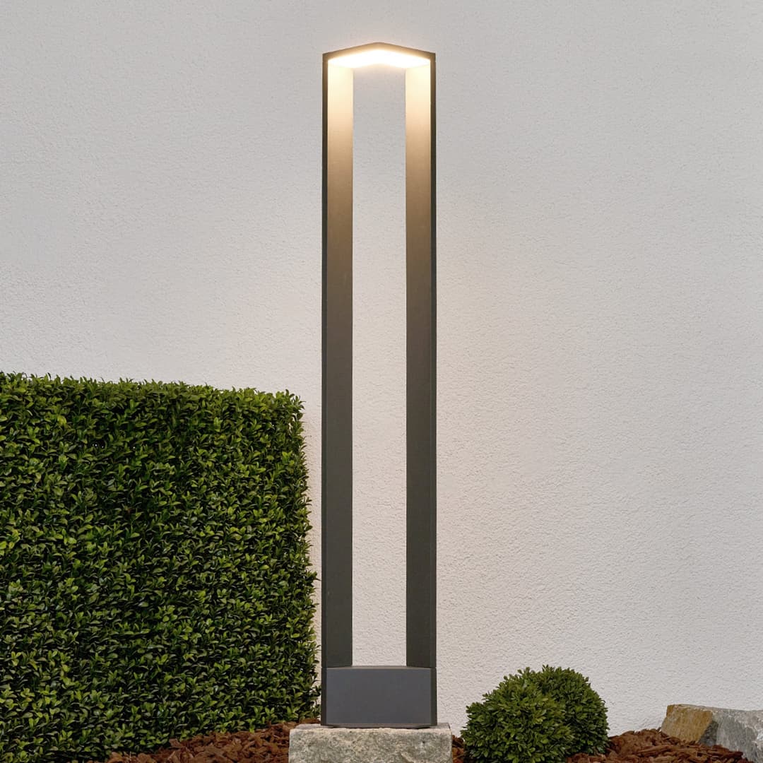 Jeny Außen Gartenleuchte Graphite/White - Lucande - Terrasse - Modern - Metall - Einflammig
