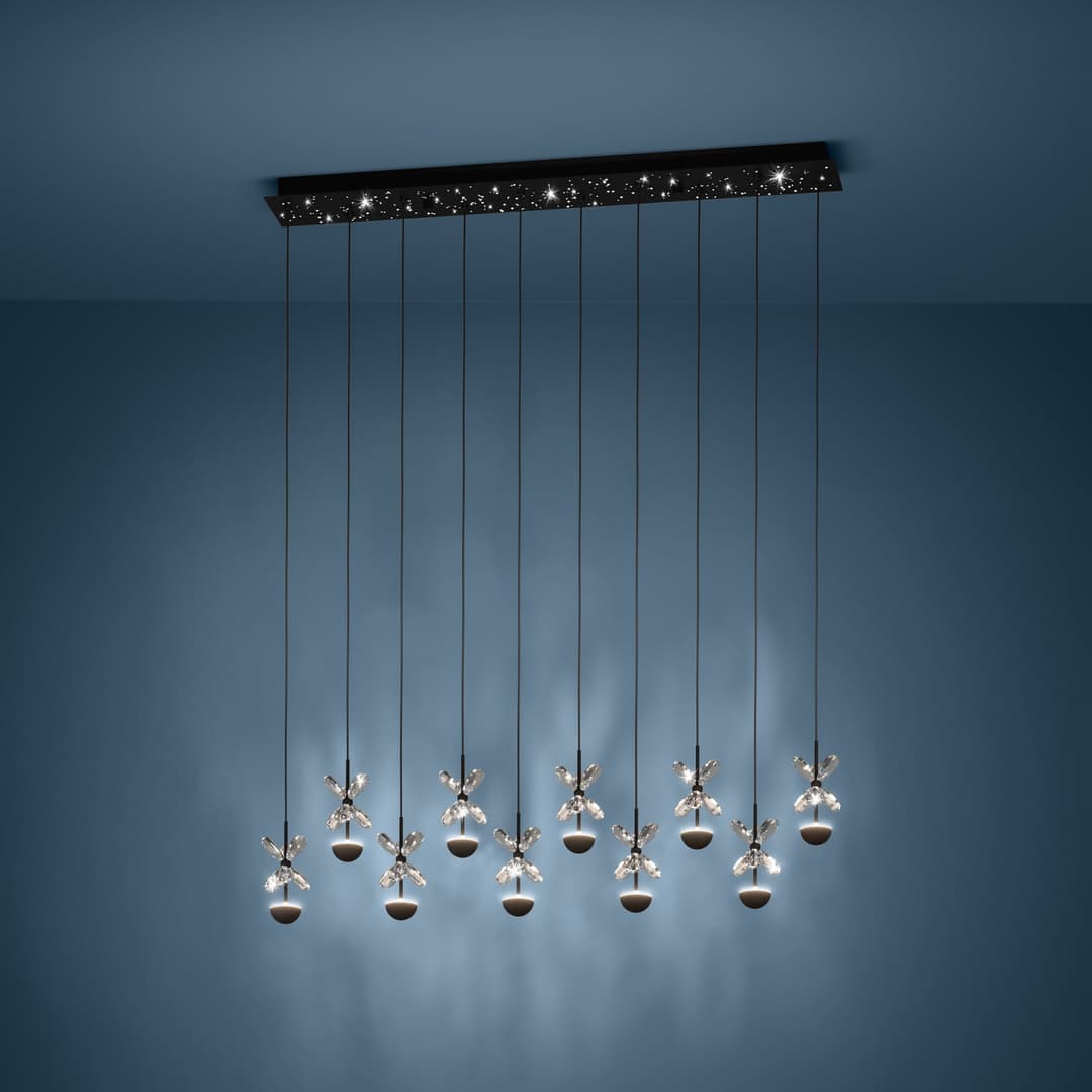 Pianopoli Hängelampe schwarz 87cm lang - EGLO Stars Of Light - Esszimmer - Design - Metall - Balken