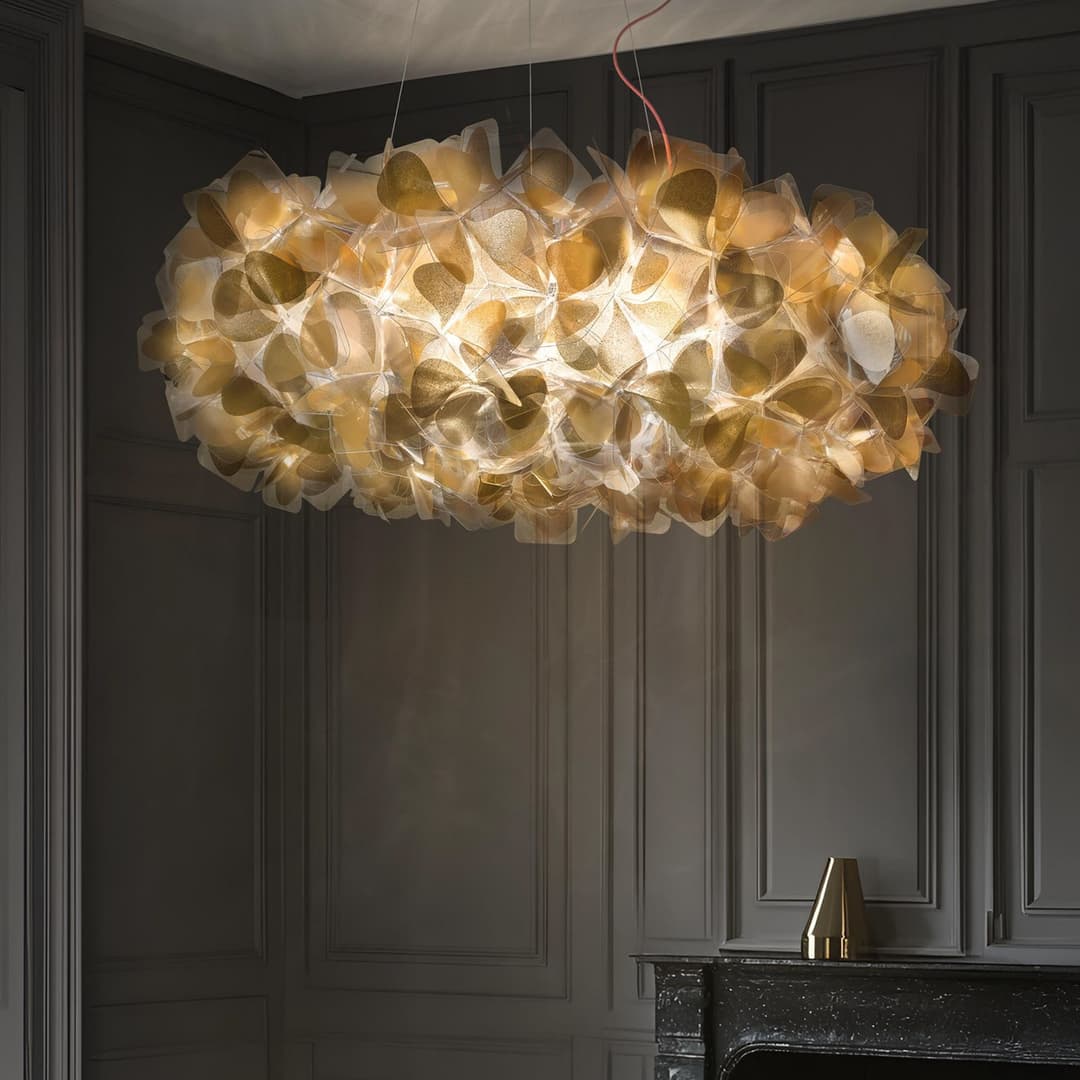 Clizia Mama Non Mama Hängelampe, Ø 78 cm, gold/klar - Slamp - Wohnzimmer - Design - Kunststoff - Mehrflammig