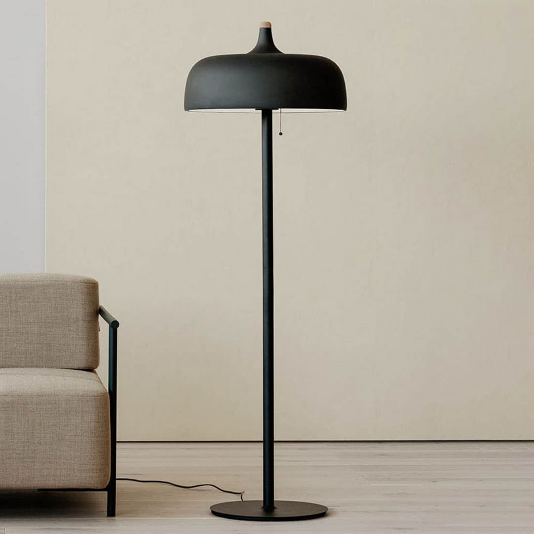 Acorn Stehleuchte Matt Black - Northern - Wohnzimmer - Design - Metall - Mit Schirm