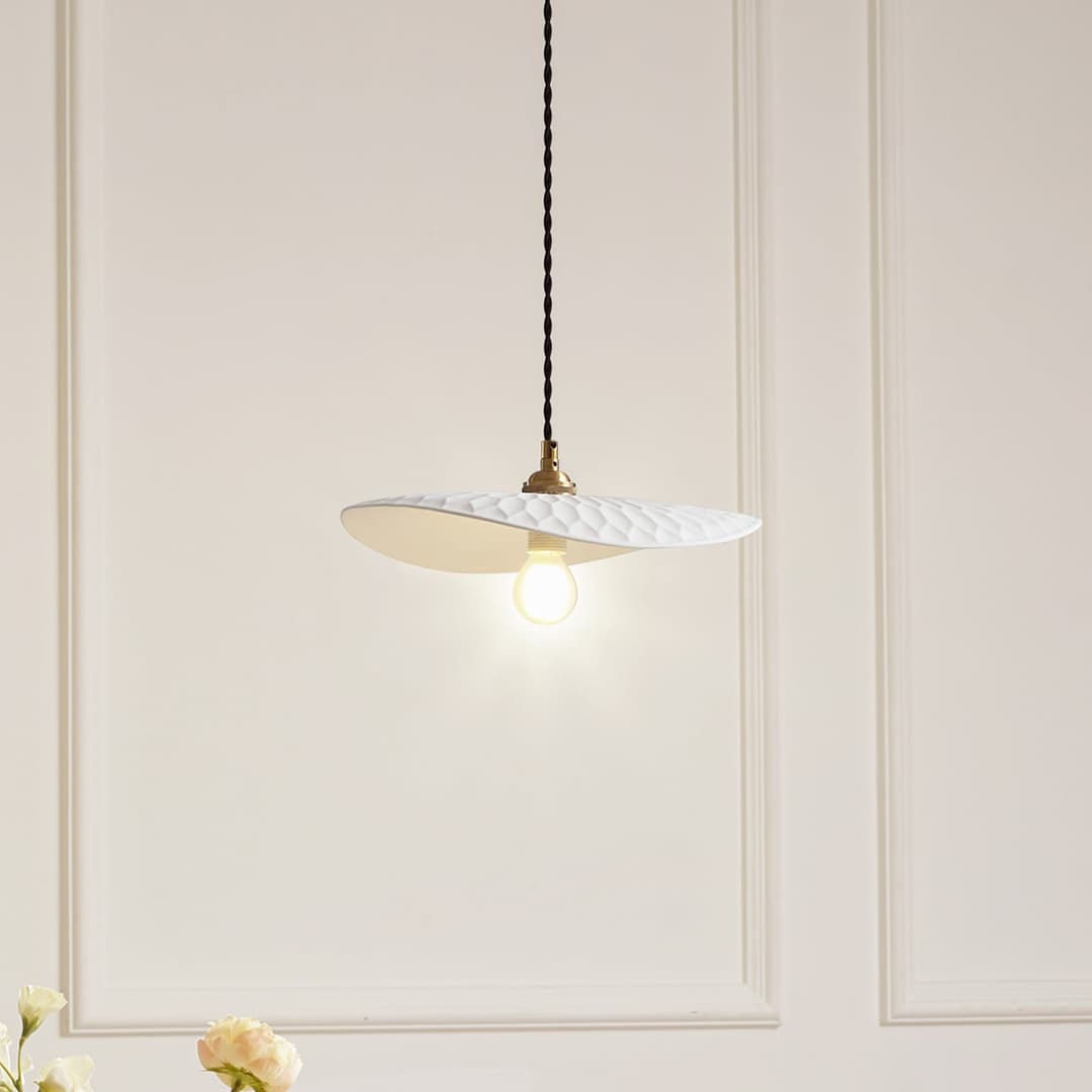 Annira Pendelleuchte Weiß/Messing - Lindby - Wohnzimmer - Modern - Keramik - Einflammig