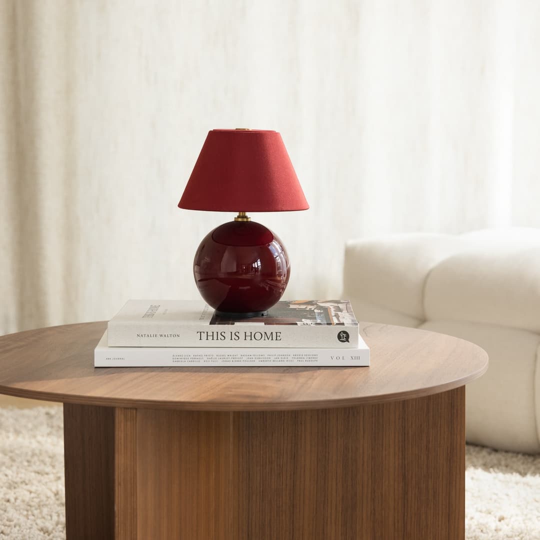 Iris Portable Tischleuchte rot 23 cm G4 - Globen Lighting - Wohnzimmer - Design - Stoff / Textil - Einflammig