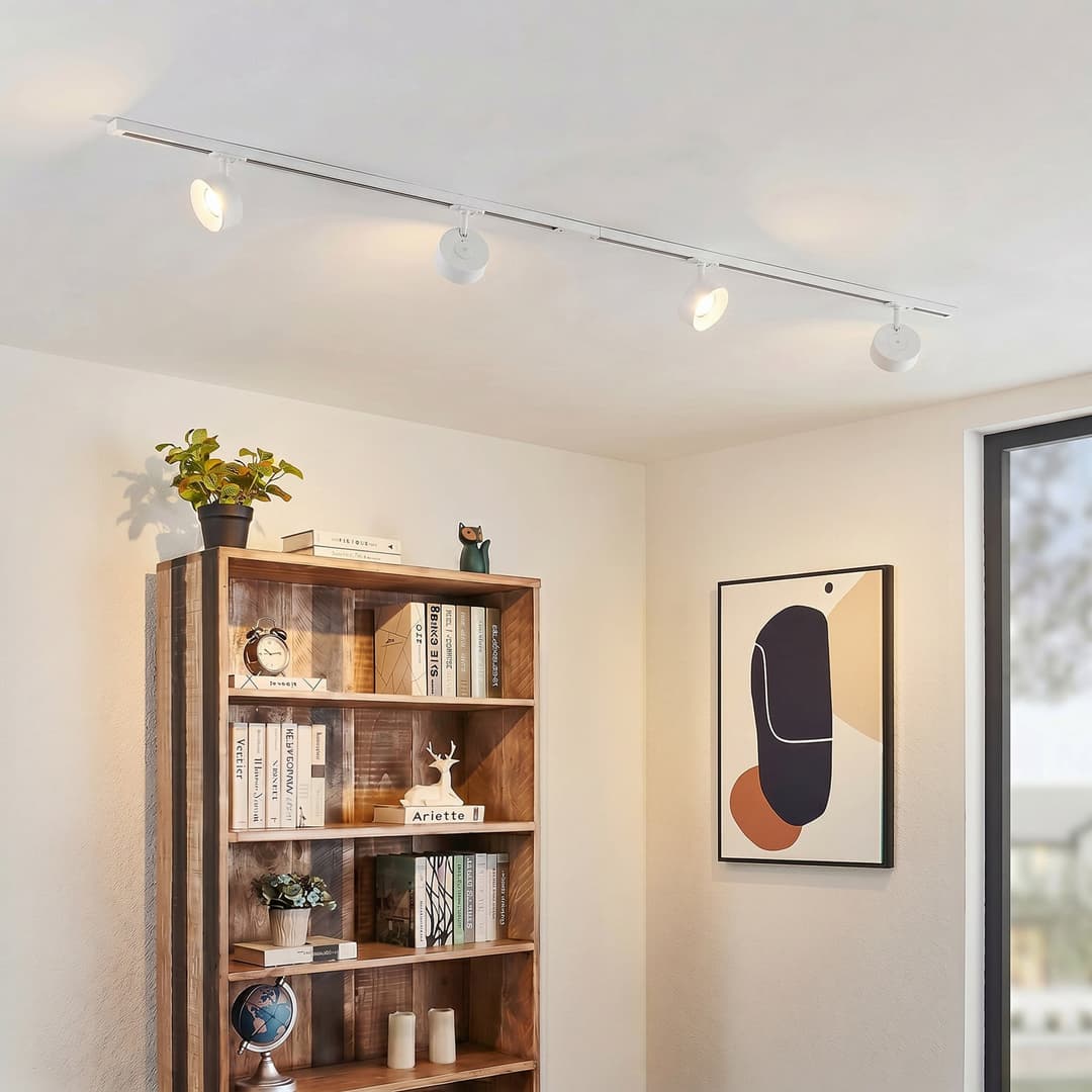 Linaro Schienensystem, Ø 9,5 cm, 4-flg., LED, weiß - Lindby - Arbeitszimmer / Büro - Modern - Metall - Mehrflammig