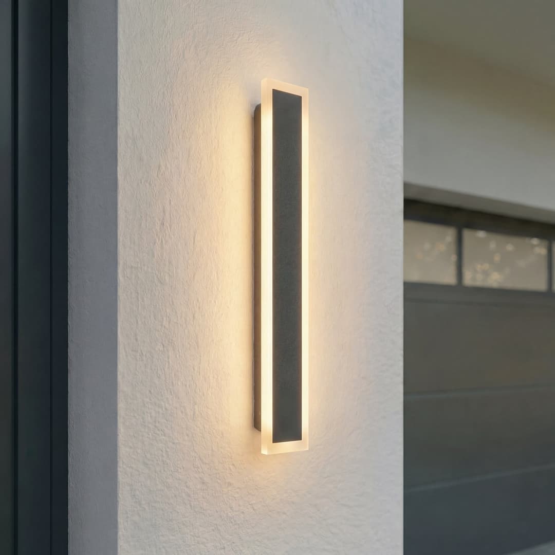Ilora LED-Außenwandleuchte, CCT, IP65, schwarz, Höhe 60 cm, Metall - Lucande - Modern - Edelstahl - Einflammig