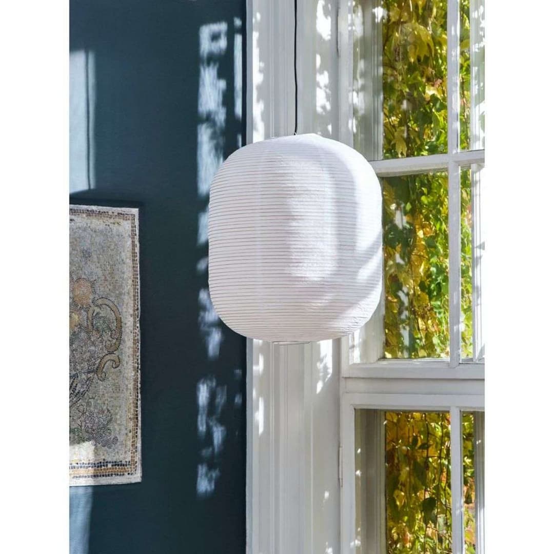 Paper Pendelleuchte Oblong Classic White - HAY - Wohnzimmer - Papier / Karton