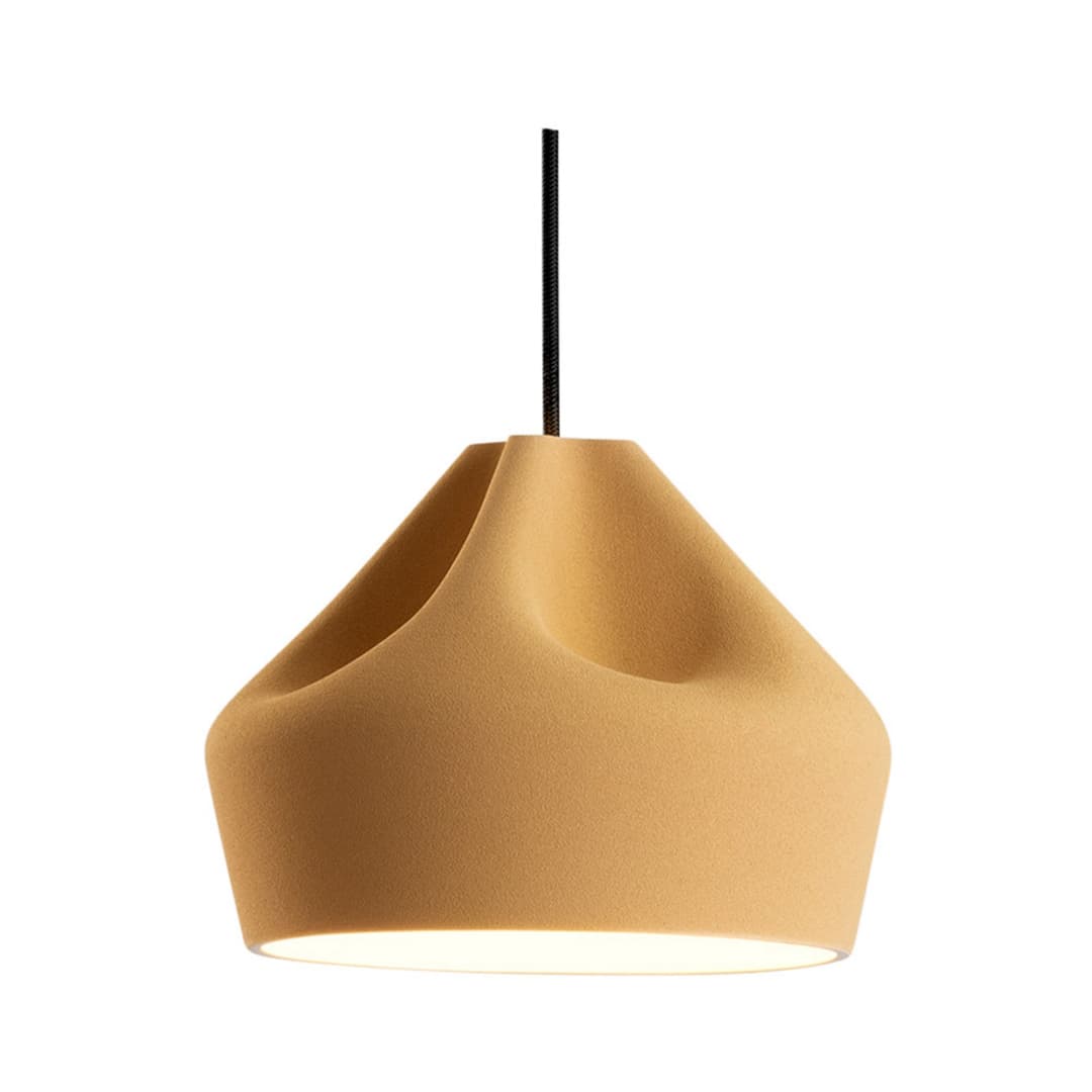 Pleat Box 24 LED Pendelleuchte Ocher/Weiß - Marset - Wohnzimmer - Keramik