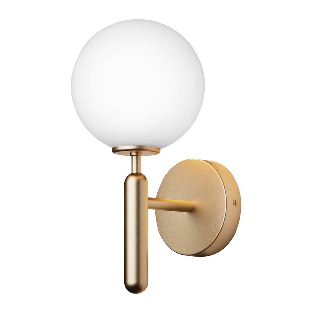 Miira Wandleuchte Brass/Opal White - Nuura Miira Wall - Wohnzimmer - Design - Metall - Kugel
